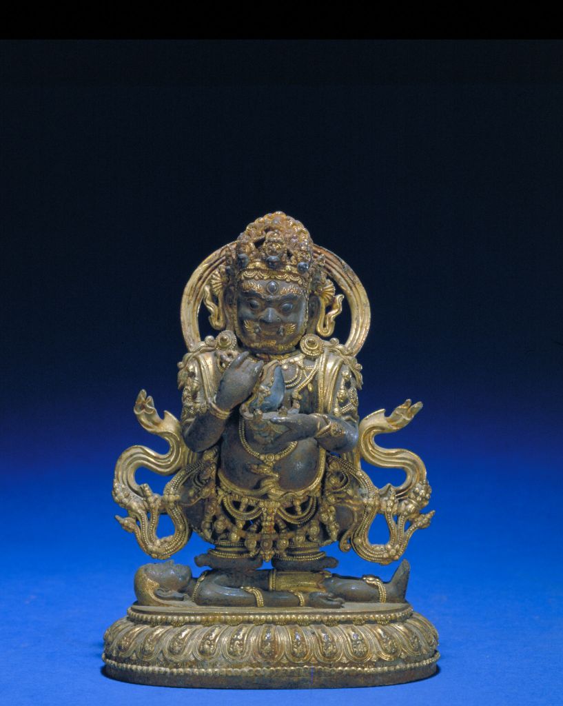 图片[1]-Iron gilded golden black sky standing statue-China Archive